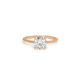 The Hoyt Engagement Ring Setting with Pavé Gallery Hidden Page Sargisson 18K Rose Gold Round 
