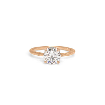 The Hoyt Engagement Ring Setting with Pavé Gallery Hidden Page Sargisson 18K Rose Gold Round 