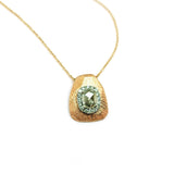 SALE - 18K Rose Cut Diamond Slider Necklace with Pavé Halo Hidden Page Sargisson 