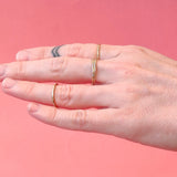 SALE - 18K Gold Carved Skinny Knife Edge Band with Diamonds *Discontinued Version* Hidden Page Sargisson 