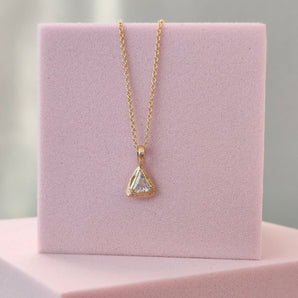 18K Diamond Solitaire Necklace - Shield Necklace Page Sargisson 