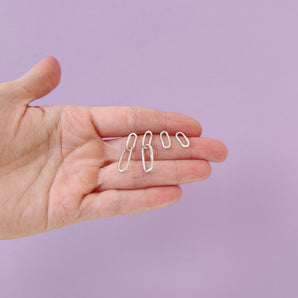 Sterling Silver Carved Small Paperclip Studs Earrings Page Sargisson 