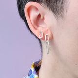 Sterling Silver Carved Small Paperclip Studs Earrings Page Sargisson 