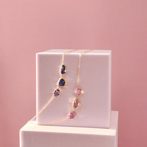 18K Triple Sapphire Necklace in Lilac Sapphire Necklace Page Sargisson 