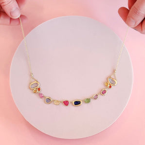 18K Rainbow Gem Collar Necklace Necklace Page Sargisson 