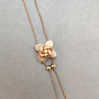 SALE - Vintage Slider Necklace with Pearl and Gold Pendant Hidden Page Sargisson 