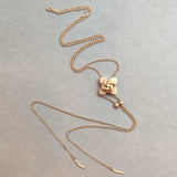SALE - Vintage Slider Necklace with Pearl and Gold Pendant Hidden Page Sargisson 