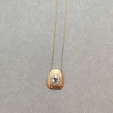 SALE - 18K Rose Cut Diamond Slider Necklace with Pavé Halo Hidden Page Sargisson 