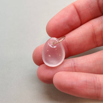 SALE - 10K Tumbled Stone Charm - Rose Quartz Charm Rava 1 