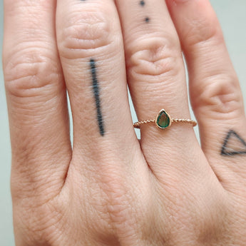 SALE - 10k Emerald Ring hidden Rava 5.5 