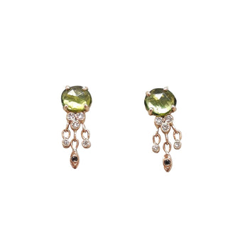 SALE - 14k Tourmaline and Diamond Earrings Earrings Rava 