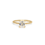 The Pacific Engagement Ring Setting with Pavé Gallery Hidden Page Sargisson 18K Yellow Gold Asscher 