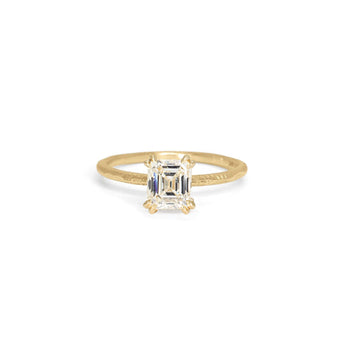 The Pacific Engagement Ring Setting with Pavé Gallery Hidden Page Sargisson 18K Yellow Gold Asscher 