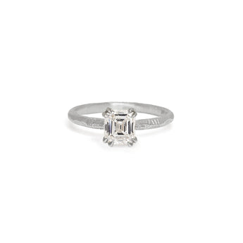 The Pacific Engagement Ring Setting with Pavé Gallery Hidden Page Sargisson Platinum Asscher 