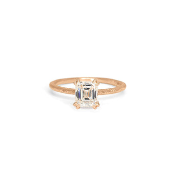 The Pacific Engagement Ring Setting with Pavé Gallery Hidden Page Sargisson 18K Rose Gold Asscher 