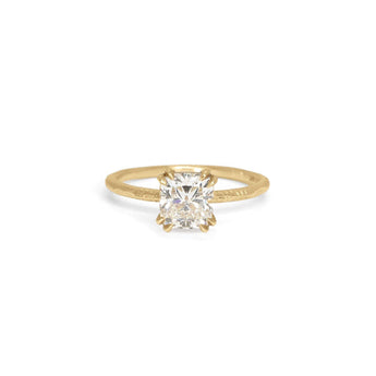 The Pacific Engagement Ring Setting with Pavé Gallery Hidden Page Sargisson 18K Yellow Gold Cushion 