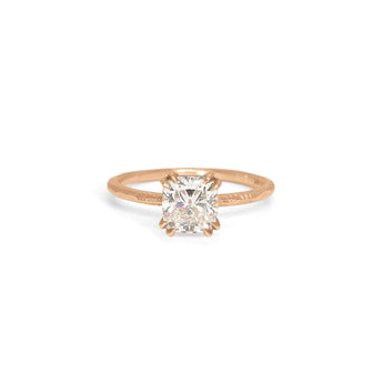 The Pacific Engagement Ring Setting with Pavé Gallery Hidden Page Sargisson 18K Rose Gold Cushion 