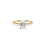 The Pacific Engagement Ring Setting with Pavé Gallery Hidden Page Sargisson 18K Yellow Gold Emerald 