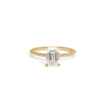 The Pacific Engagement Ring Setting with Pavé Gallery Hidden Page Sargisson 18K Yellow Gold Emerald 
