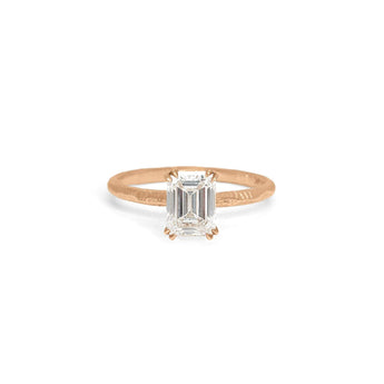 The Pacific Engagement Ring Setting with Pavé Gallery Hidden Page Sargisson 18K Rose Gold Emerald 