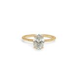 The Pacific Engagement Ring Setting with Pavé Gallery Hidden Page Sargisson 18K Yellow Gold Oval 
