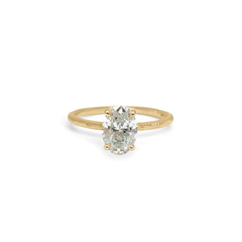 The Pacific Engagement Ring Setting with Pavé Gallery Hidden Page Sargisson 18K Yellow Gold Oval 