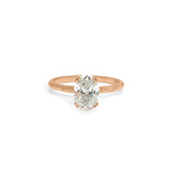 The Pacific Engagement Ring Setting with Pavé Gallery Hidden Page Sargisson 18K Rose Gold Oval 