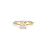 The Pacific Engagement Ring Setting with Pavé Gallery Hidden Page Sargisson 18K Yellow Gold Radiant 