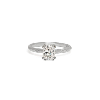 The Pacific Engagement Ring Setting with Pavé Gallery Hidden Page Sargisson Platinum Radiant 