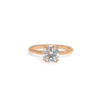 The Pacific Engagement Ring Setting with Pavé Gallery Hidden Page Sargisson 18K Rose Gold Round 