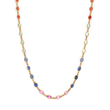 18K Rainbow Sapphire Chain Necklace necklaces Sarraf Jewelers 
