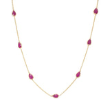 14K Petite Ruby Station Chain Necklace Necklaces Rava 