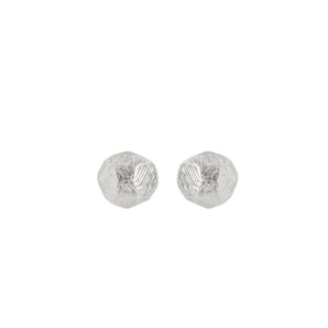 Carved Button Studs in Sterling Silver Earrings Page Sargisson 