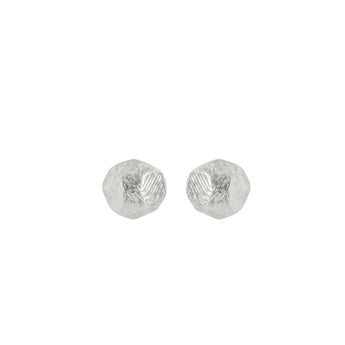 Carved Button Studs in Sterling Silver Earrings Page Sargisson 