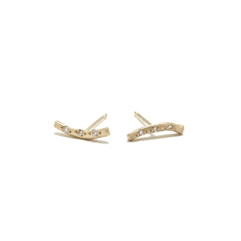SALE - Short Brushed Bar Studs - 18KT Hidden Page Sargisson 