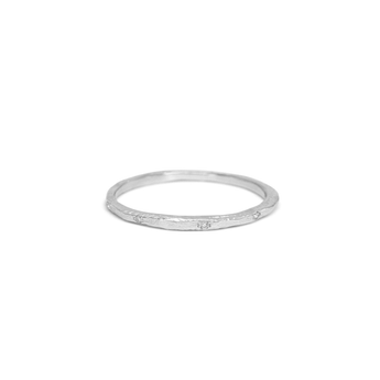 Platinum Carved Skinny Band with Diamonds Rings Page Sargisson 