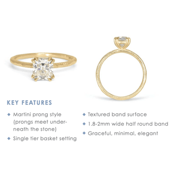 The Pacific Engagement Ring Setting with Pavé Gallery Hidden Page Sargisson 