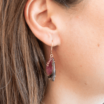 18K Smooth Tourmaline Prong Earrings Earrings Page Sargisson 
