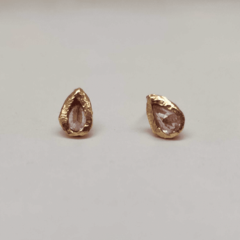 SALE - 18K Teardrop Studs in Pink Sapphire Earrings Page Sargisson 