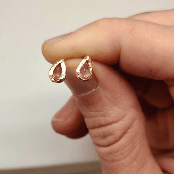 SALE - 18K Teardrop Studs in Pink Sapphire Earrings Page Sargisson 