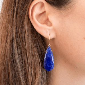 18K Faceted Lapis Prong Earrings Earrings Page Sargisson 