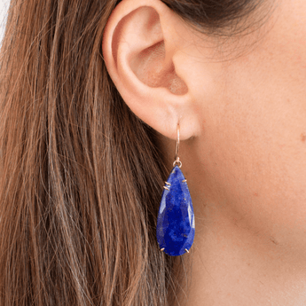 18K Faceted Lapis Prong Earrings Earrings Page Sargisson 