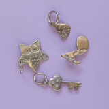 SALE - 10K Charm Pendant with Diamonds Hidden Page Sargisson 