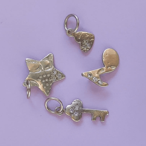SALE - 10K Charm Pendant with Diamonds Hidden Page Sargisson 