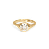 The Carved Signet Engagement Ring Setting Hidden Page Sargisson 18K Yellow Gold Cushion 