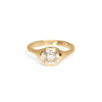 The Carved Signet Engagement Ring Setting Hidden Page Sargisson 18K Yellow Gold Cushion 