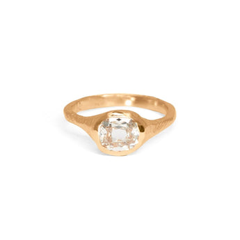 The Carved Signet Engagement Ring Setting Hidden Page Sargisson 18K Rose Gold Cushion 