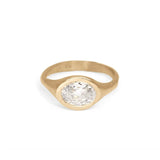 The Carved Signet Engagement Ring Setting Hidden Page Sargisson 18K Yellow Gold Oval 
