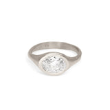 The Carved Signet Engagement Ring Setting Hidden Page Sargisson Platinum Oval 