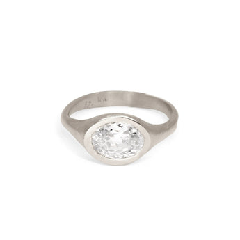 The Carved Signet Engagement Ring Setting Hidden Page Sargisson Platinum Oval 